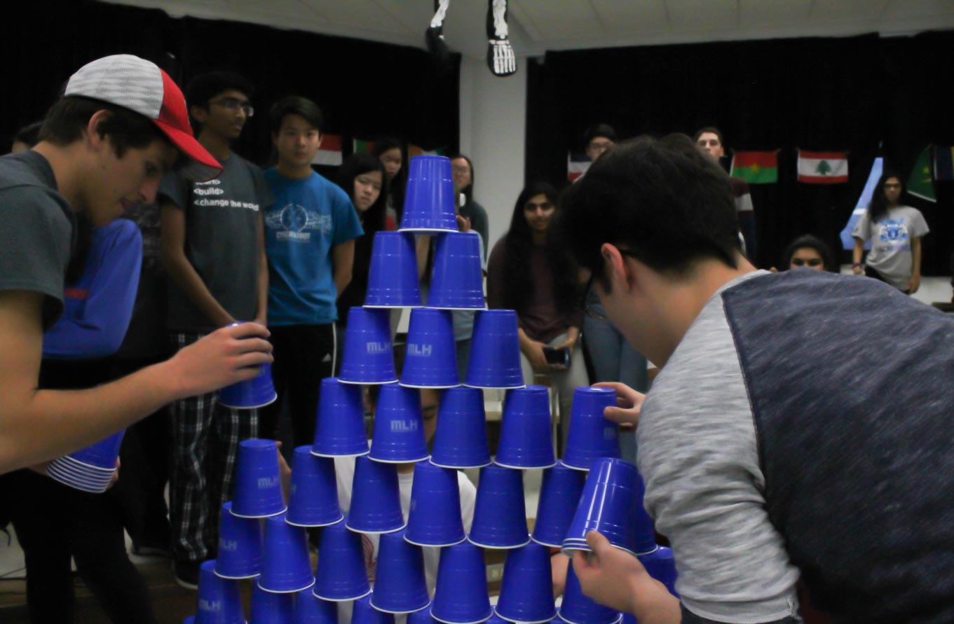 Take a break for a fan favorite, cup stacking!