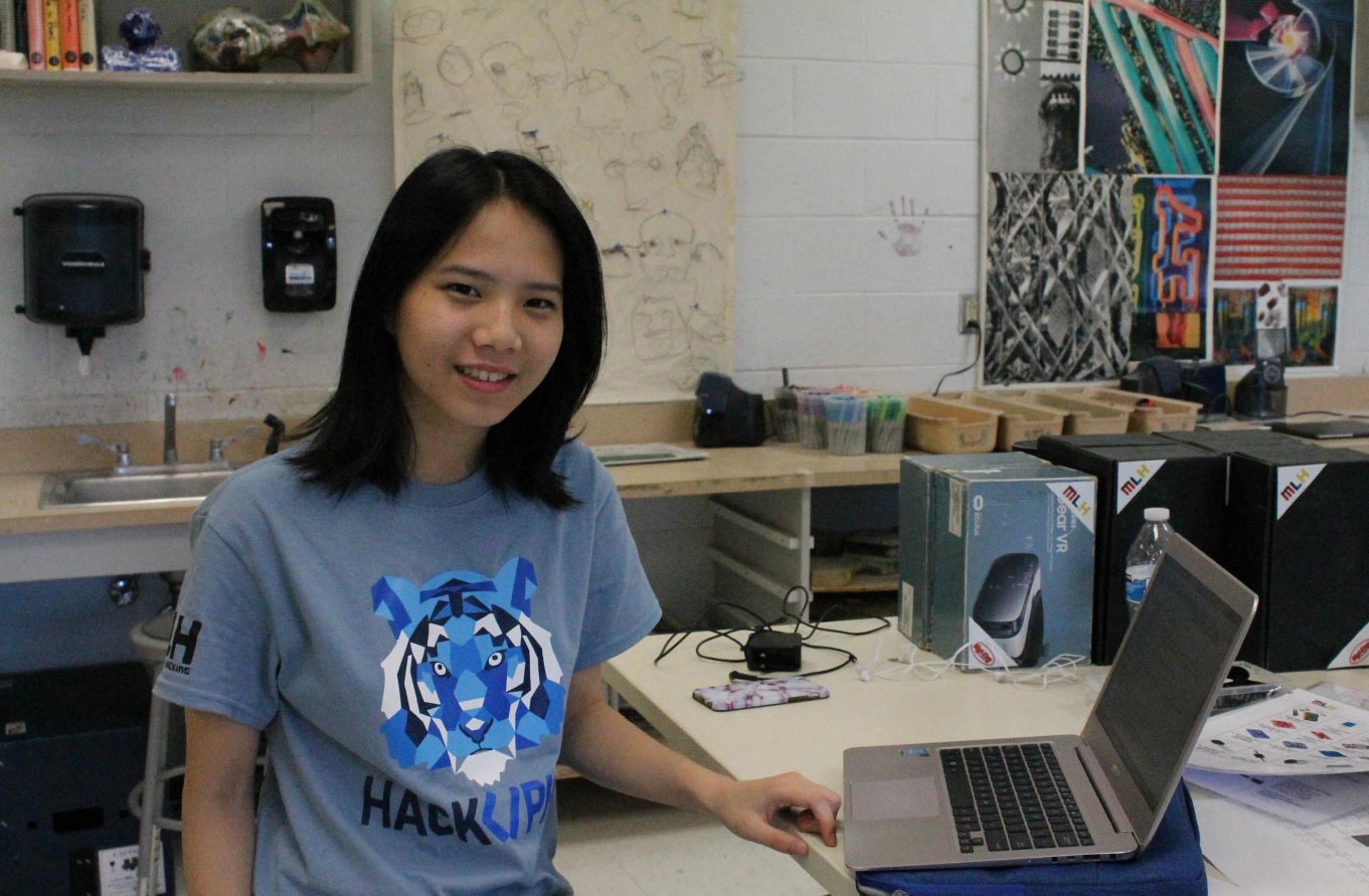 Organizers hard at work in the hardware lab